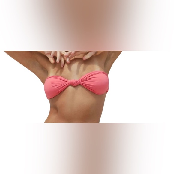 Stone Fox New NWT Lele Sunset Pink Bandeau Bikini Top Size M - Picture 1 of 7